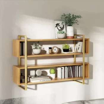 Luxury Oak Finish Decorative Book Display Shelf from SGK Printers, Elegant Joint Design for Stylish Home Storage and Decor, High-Quality Wooden Bookshelf.