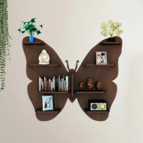 wood shelf butterfly image