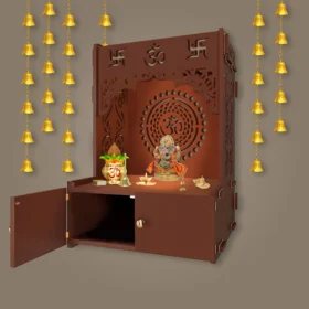 front imag of ganehsjh mandir om vector brown